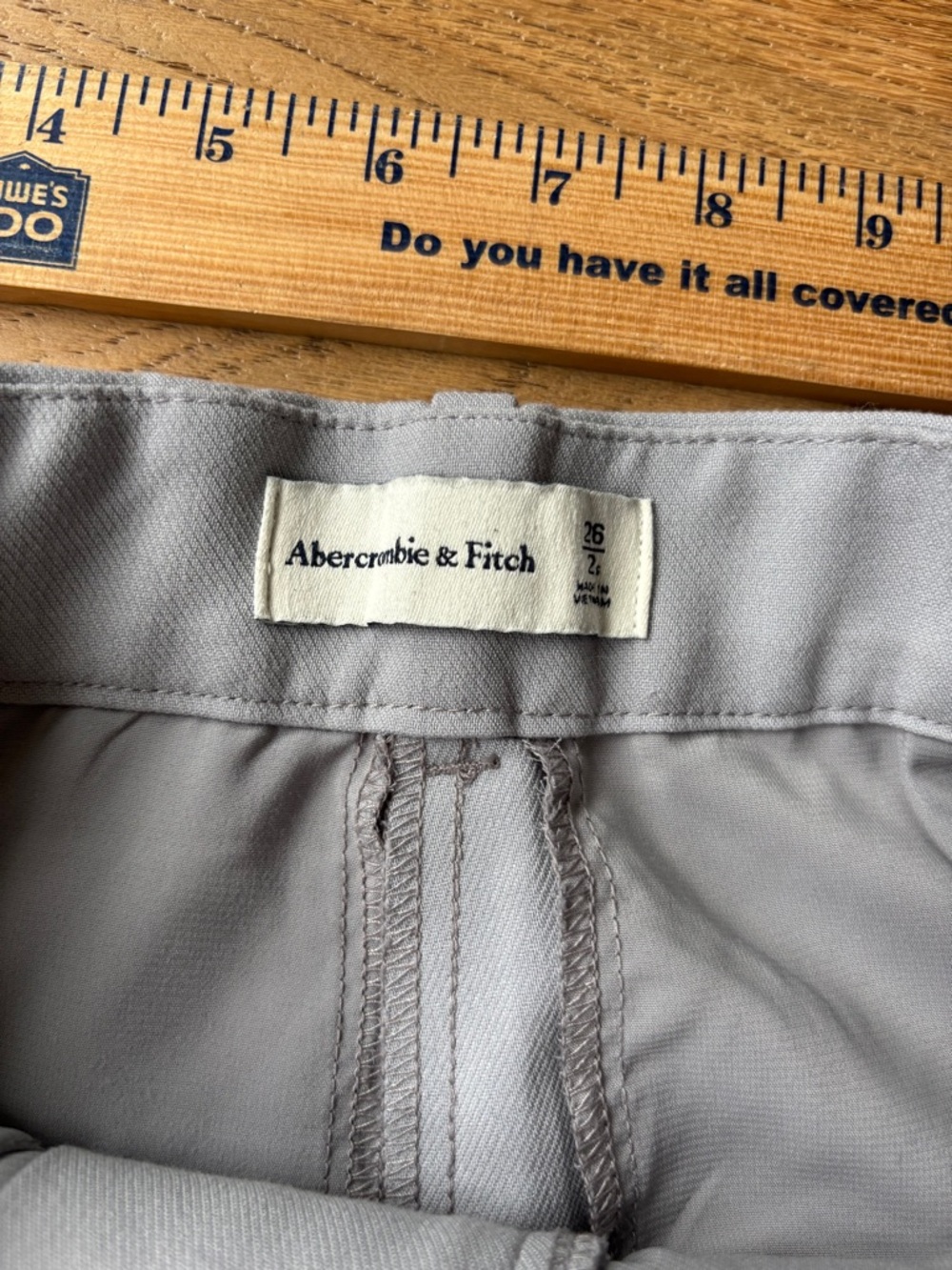 Abercrombie and fitch tailored wide leg pants gray 26/2 short - Picture 10 of 10
